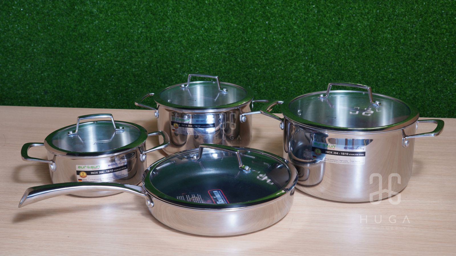 Bộ nồi inox Eurosun MC1801 Luxury, Bộ nồi inox Eurosun MC1801 Luxury, Nồi inox chất lượng, nồi inox Eurosun MC1801 Luxury, Nồi nấu bếp từ, Nồi inox chất lượng, Bộ nồi inox nấu bếp từ