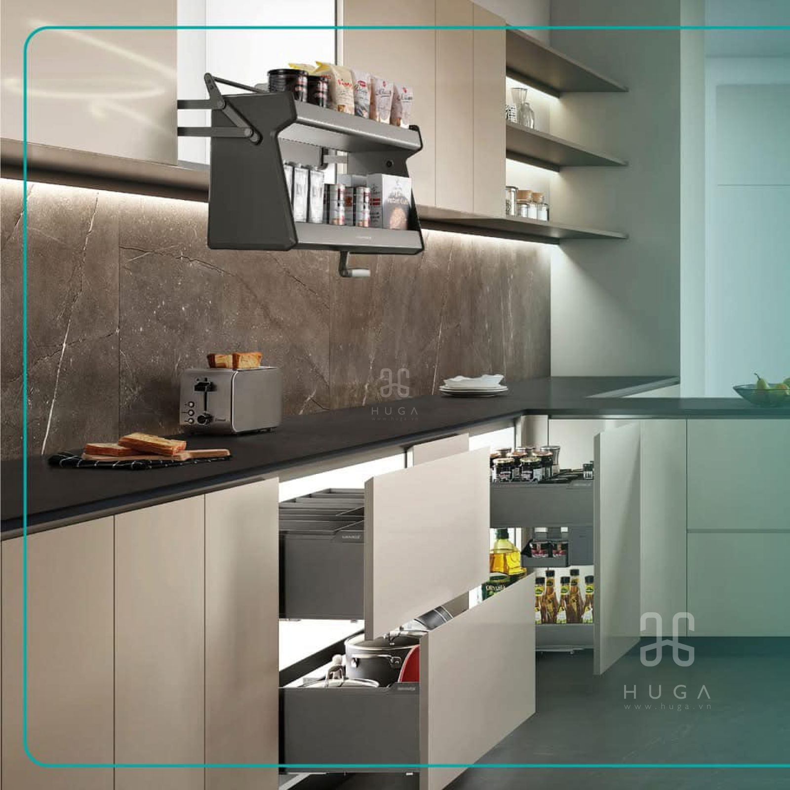 Giá nâng hạ gia vị 2 tầng, Giá nâng hạ gia vị 2 tầng, kệ gia vị, kệ gia vị đa năng, giá gia vị