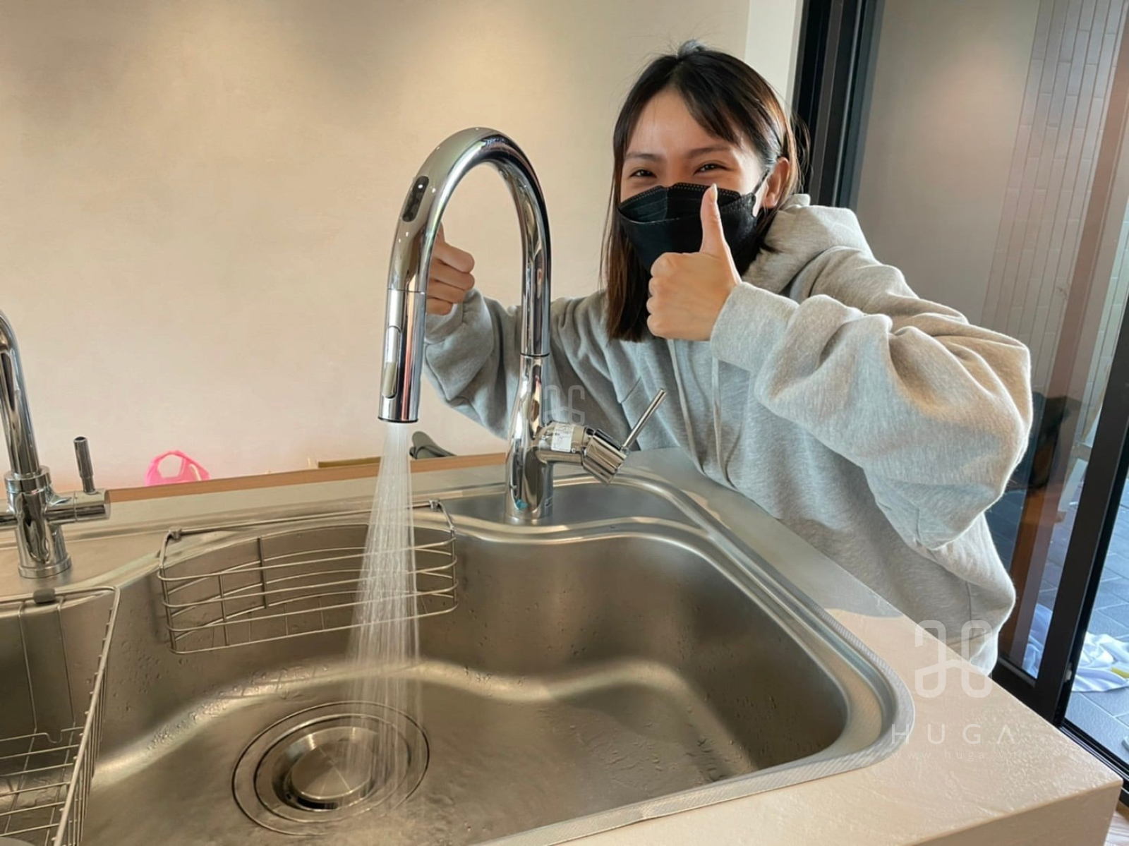 Vòi rửa chén cảm biến rút dây cao cấp km6071ec, KVK KM6071EC, Vòi Rửa Chén Cảm Ứng Nhật Bản KVK KM6071EC , KM6071EC, vòi KVK, Vòi rửa cảm ứng km6071ec , vòi cảm ứng km6071ec, 6071ec kvk