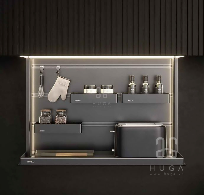 Giá gia vị nâng hạ điện,  Giá gia vị nâng hạ điện HIGOLD Star Move Pro, Giá gia vị nâng hạ điện, Giá nâng hạ gia vị 2 tầng, kệ gia vị, kệ gia vị đa năng, giá gia vị, phụ kiện tủ bếp trên, kệ gia vị tủ trên, phụ kiện nâng hạ tủ trên, Giá nâng hạ gia vị 2 tầng dành cho tủ bếp trên