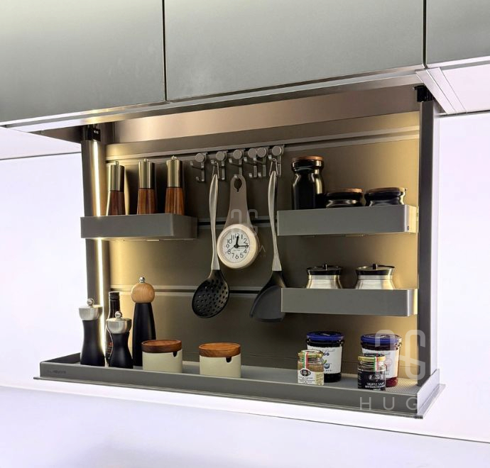 Giá gia vị nâng hạ điện,  Giá gia vị nâng hạ điện HIGOLD Star Move Pro, Giá gia vị nâng hạ điện, Giá nâng hạ gia vị 2 tầng, kệ gia vị, kệ gia vị đa năng, giá gia vị, phụ kiện tủ bếp trên, kệ gia vị tủ trên, phụ kiện nâng hạ tủ trên, Giá nâng hạ gia vị 2 tầng dành cho tủ bếp trên