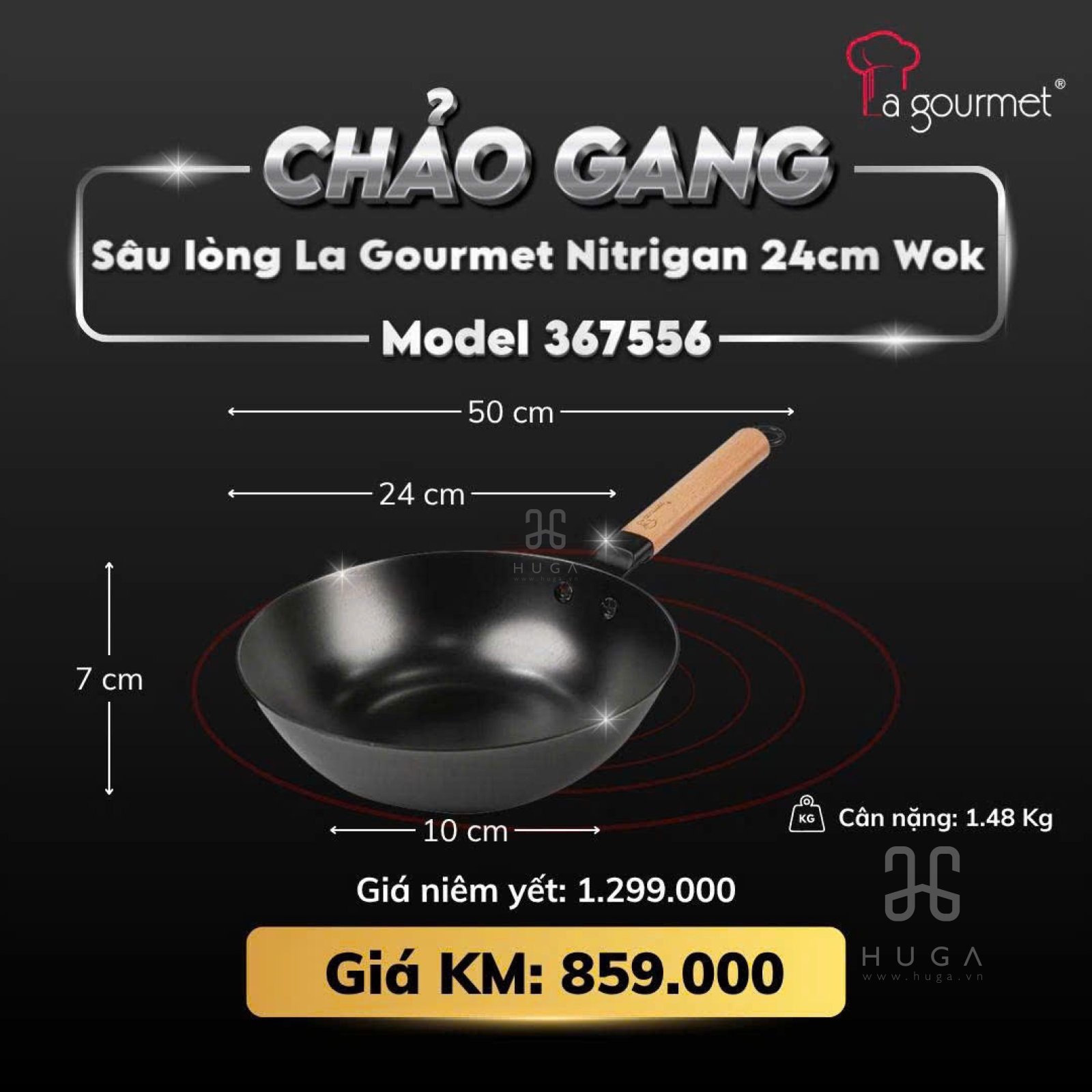 Chảo gang Nitrigan La gourmet, Chảo gang Nitrigan La gourmet, Chảo gang, Chảo gang La gourmet, chảo gang tốt,