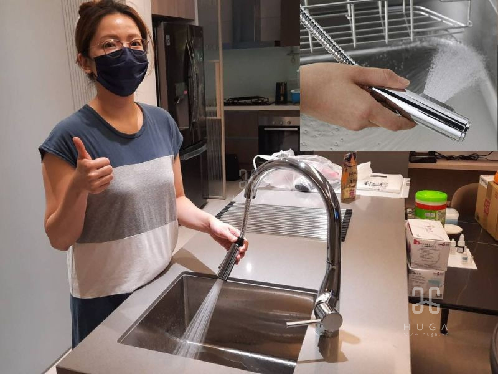 Vòi rửa chén dây rút