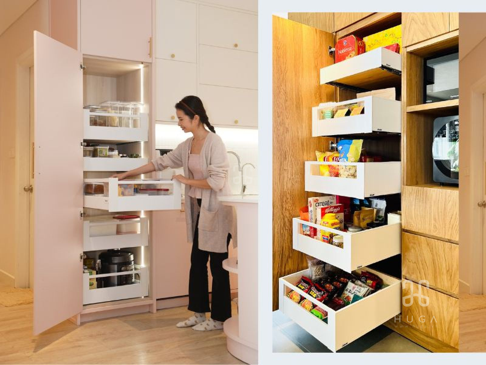 Tối ưu không gian lưu trữ tủ bếp với ngăn kéo