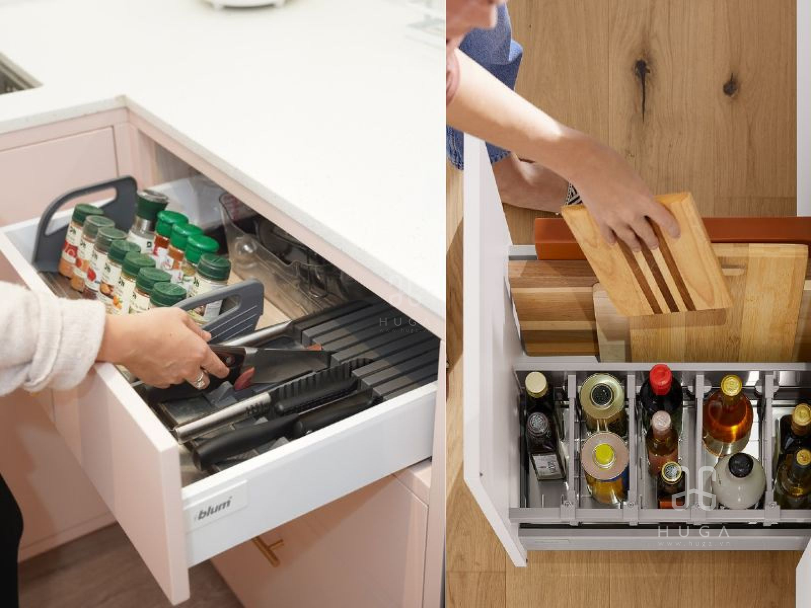 Tối ưu không gian lưu trữ tủ bếp với ngăn kéo