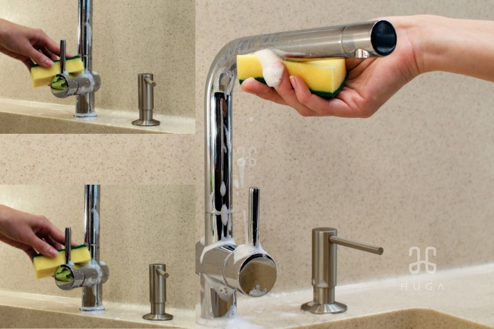 Nguyên nhân cặn bẩn và khoáng chất tích tụ bên trong vòi rửa chén