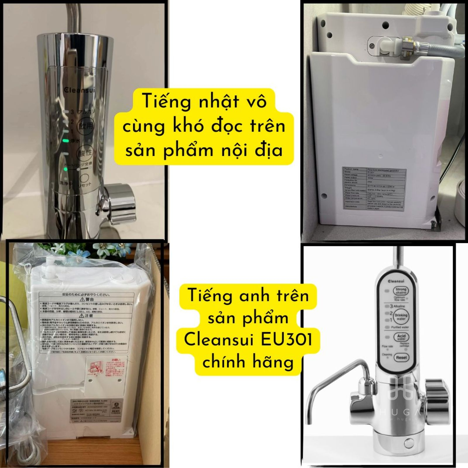 ngôn ngữ khác biệt giữa máy cleansui việt nam và nội địa nhật