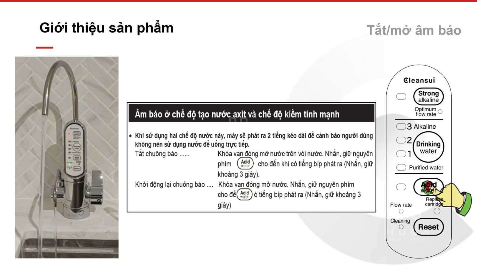 Hệ thống cảnh báo thay lõi lọc Cleansui EU301 (Filter Alarm)