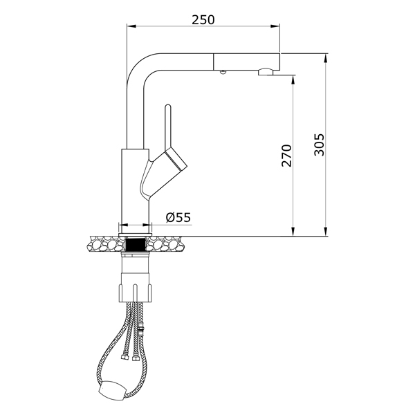 Thông số kỹ thuật vòi rửa dây rút Artan 