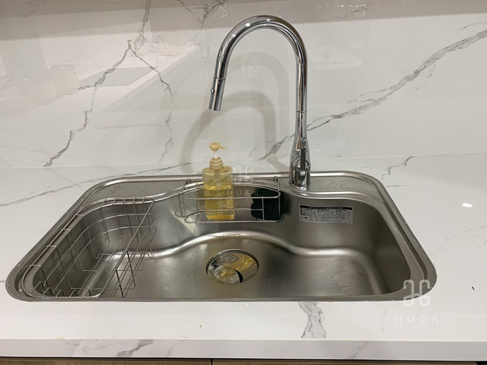 vòi rửa chén curva chrome konox