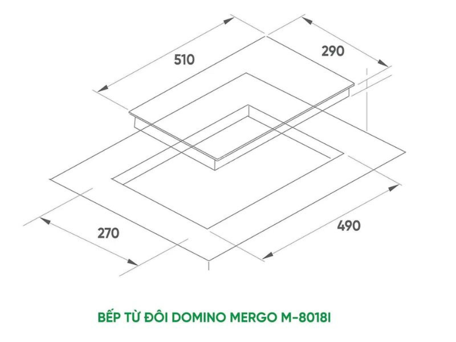 Kích thước bếp từ domino MERGO M-8018I
