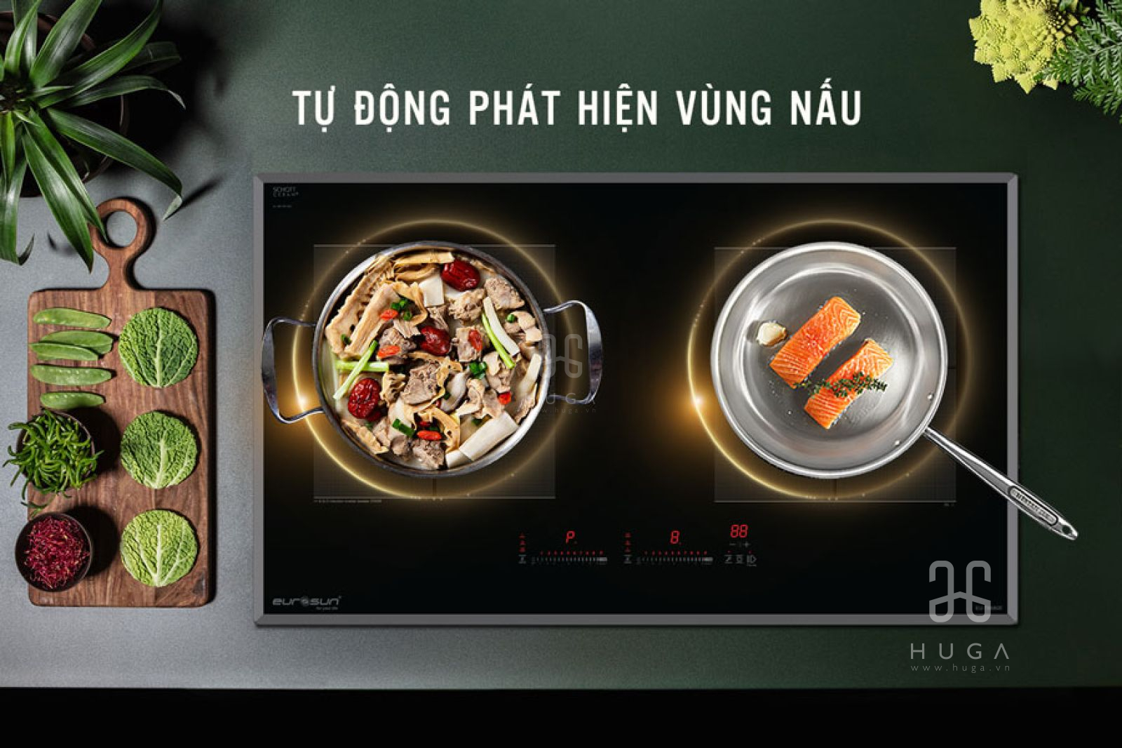 tự động phát hiện nồi chảo Eurosun EU-T888GE