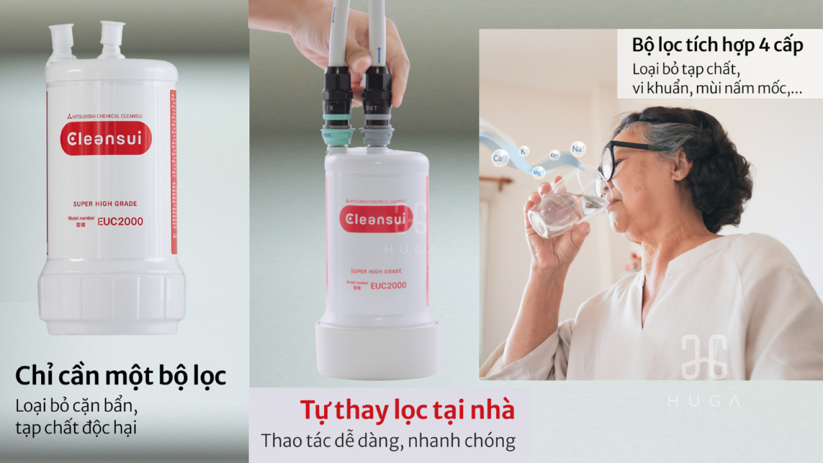 Thiết bị lọc nước tạo ion kiềm Mitsubishi Cleansui EU202