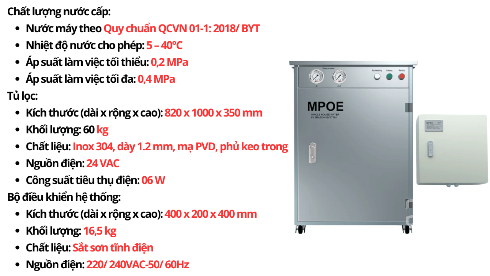 Hệ thống lọc tổng Mitsubishi Cleansui MPOE-S4